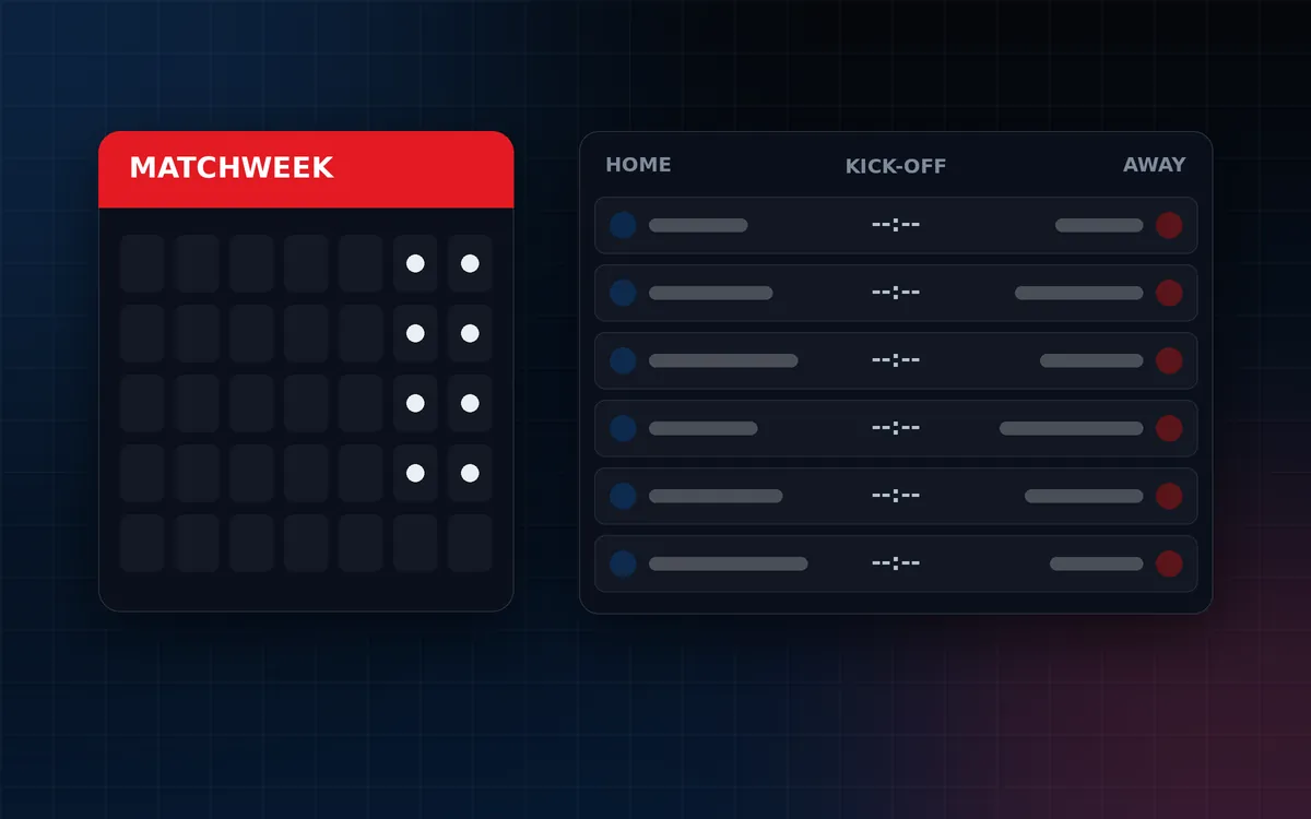 Fixture calendar and schedule list illustration